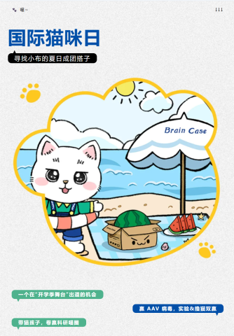 国际猫咪日 | 分享自家猫孩子照片赢出伏福利，100μL AAV 病毒 + 专属插画，科研人的猫咪日太香啦！