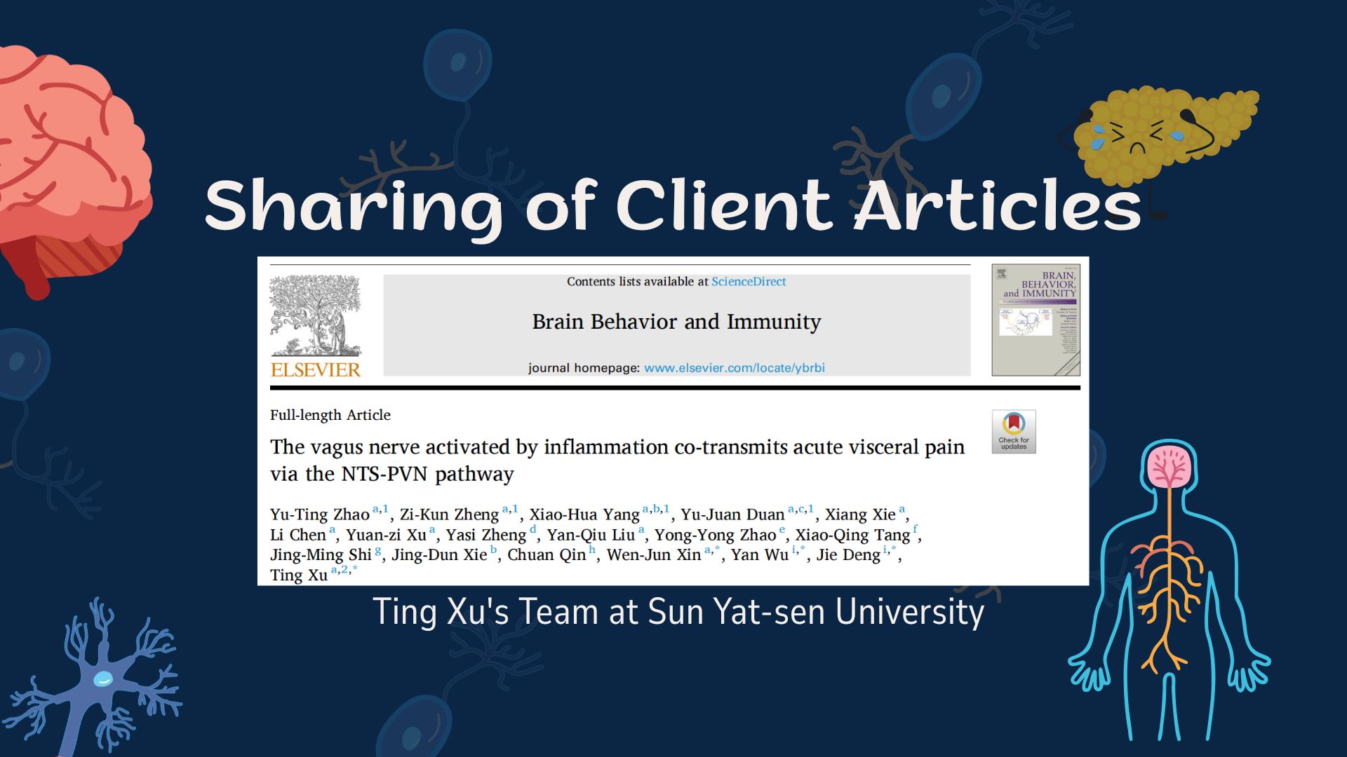 Visceral Pain in Pancreatitis: Ting Xu's Team  at Sun Yat-sen University Reveals  a Novel Brain-Pancreas Sensory Conduction Pathway