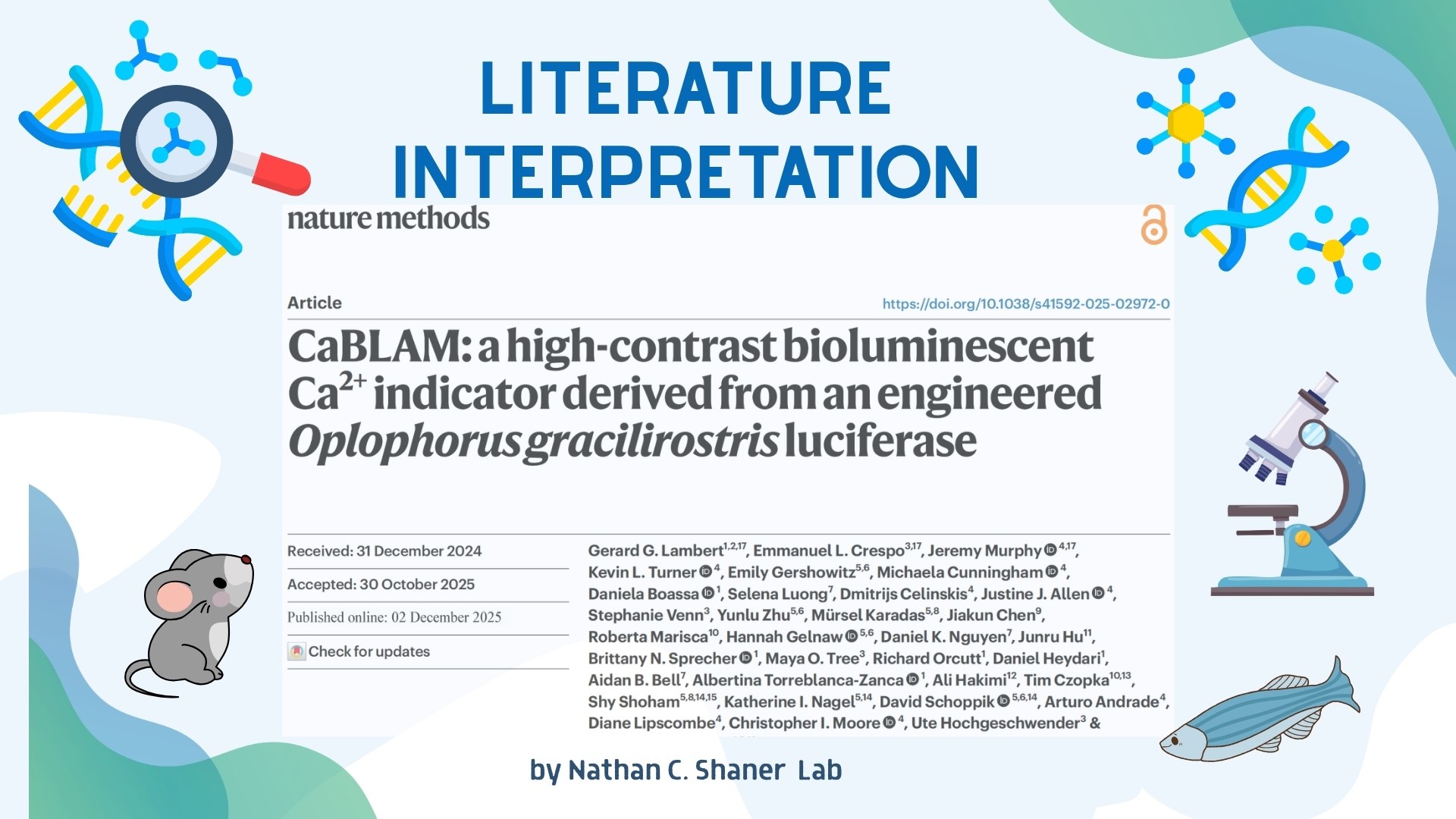 Nature Methods | CaBLAM: A Novel Long-Term Bioluminescent Calcium Indicator Without Excitation Light